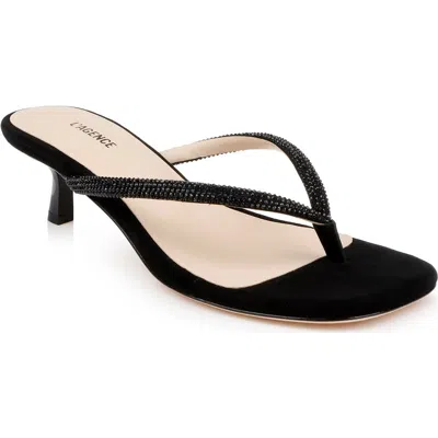 L Agence L'agence Hortense Kitten Heel Sandal In Black Suede