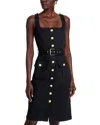 L'agence Idy Button Down Dress In Black In Black Gold