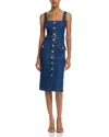 L Agence Midy Button-front Denim Tank Dress In Glendale