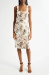L Agence L'agence Idy Jungle Print Belted Dress In Ecru Multi Tapestry Jungle