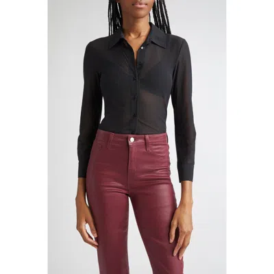 L Agence L'agence Indiana Fitted Shirt In Black