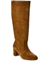 L Agence L'agence Ines Slouch Calf Suede Boot In Brown