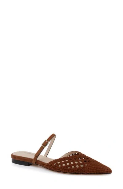 L Agence L'agence Jacklyn Mary Jane Pointed Cap Toe Mule In Brown