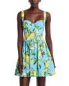 L Agence Floral Lemon Jai Drop-waist Mini Dress In Multi