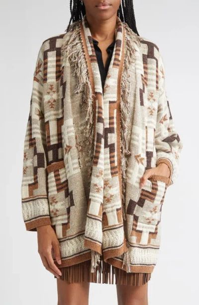 L'agence Jair Cardigan In Natural Multi In Brown