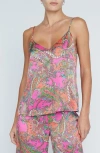 L Agence Jane Silk Camisole In Rhodamine Mlt Brht Pop Psley