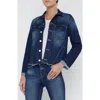 L Agence L'agence Janelle Slim Fit Raw Hem Denim Trucker Jacket In Lavelle