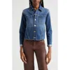 L Agence L'agence Janelle Slim Raw Edge Denim Jacket In Cannes