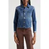 L Agence L'agence Janelle Slim Raw Edge Denim Jacket In Cannes