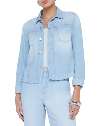 L Agence L'agence Janelle Slim Raw Jacket In Blue