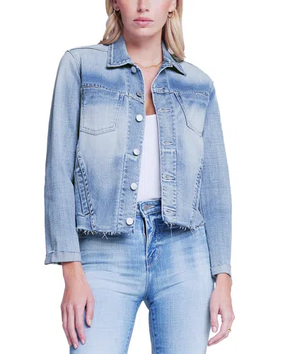 L Agence L'agence Janelle Slim Raw Jacket In Blue