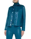 L Agence L'agence Janelle Slim Raw Jacket In Blue