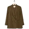 L Agence Jayda Linen-blend Blazer In Brown Olive