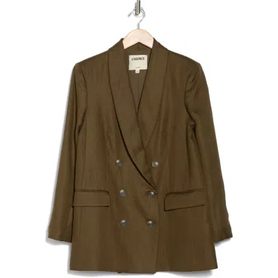 L'AGENCE L'AGENCE JAYDA RELAXED FIT LINEN BLEND BLAZER