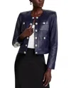 L Agence Jayde Leather Jacket In Midnight