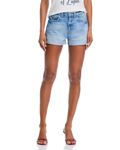 L Agence L'agence Jazzy High Rise Cuffed Jean Shorts In Blue