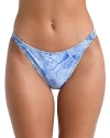 L Agence L'agence Jean Denim Scoop Front Cheeky Cut Bikini Bottoms In Blue