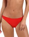 L Agence Jean Shimmer Scoop-front Bikini Bottoms In Rouge