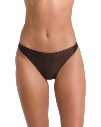 L'agence Jean Shimmer Scoop-front Bikini Bottoms In Chocolate