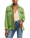 L Agence Jeanine Tweed Shacket In Fern Multi