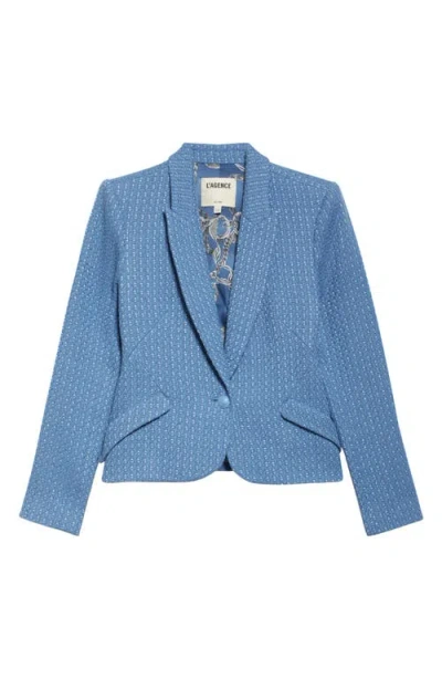 L Agence L'agence Jennah Blazer In Harbor Blue/good Luck Chain