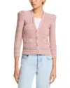 L Agence Jenni Knit Three-quarter Sleeve Cardigan In Dusty Pink
