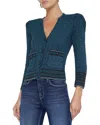L Agence L'agence Jenni Waffle Stitch Cardigan In Green