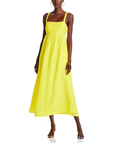 L Agence L'agence Jessamy Empire Waist Midi Dress In Laser Lemon