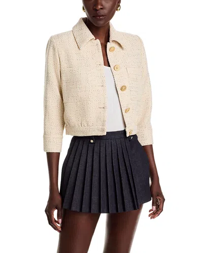 L Agence L'agence Jia Crop 3/4 Sleeve Jacket In Neutral