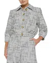 L Agence Jia Tweed Jacket In Ecru/black