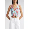 L Agence L'agence Jianna Print Button-up Vest