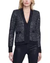 L Agence Jinny Sequin Cardigan In Black/charcoal