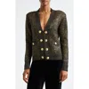 L Agence Jinny Sequin Cardigan In Black/gold Sequin