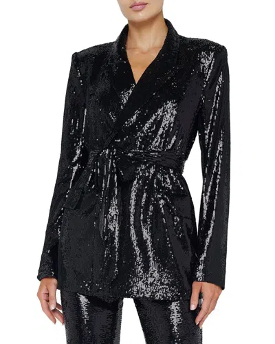 L Agence L'agence Jordana Wrap Belted Blazer In Black