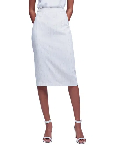 L Agence L'agence Julie Tailored Linen-blend Pencil Skirt In White