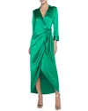 L Agence L'agence Kadi Long Wrap Silk Dress