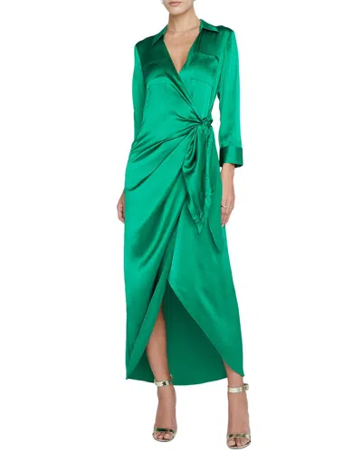 L Agence L'agence Kadi Long Wrap Silk Dress