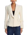 L Agence Kaisley Waffle Tweed Blazer In Vintage White