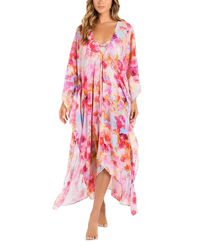 L Agence L'agence Kara Soft Cloud Kimono Swim Cover-up In Multi