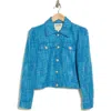 L Agence Kasey Bracelet Sleeve Jacket In Caribbean Blue In Caribbean Blue Multi Tweed