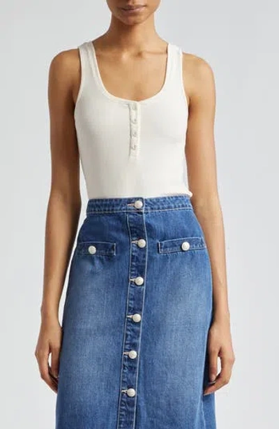 L Agence L'agence Kate Henley Tank Top In Ecru