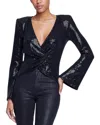 L Agence Katya Sequin-embellished Bell-sleeve Blouse
