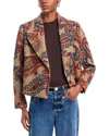 L Agence L'agence Kelsey Cropped Peacoat In Multi