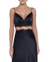 L Agence L'agence Kelvis Lace Trim Silk Bra Top In Black