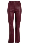 L Agence L'agence Kendra Coated High Waist Crop Flare Jeans In Red