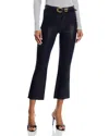L Agence L'agence Kendra High Rise Crop Flare Jeans In Metro Coated In Black