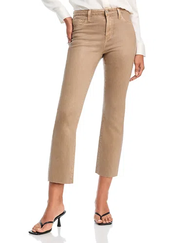 L Agence L'agence Kendra High Rise Cropped Flared Jeans In Rye Coated