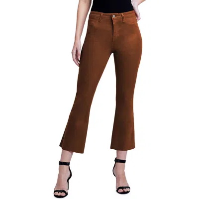 L Agence L'agence Kendra High Waist Crop Flare Jeans In Nubuck Coated