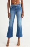 L Agence Kendra Cropped Distressed High-rise Flared Jeans In Blue