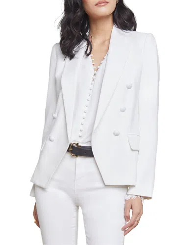 L Agence L'agence Kenzie Double-breasted Blazer In White